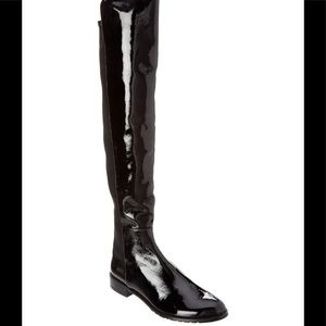 Stuart Weitzman over knee black patent boots